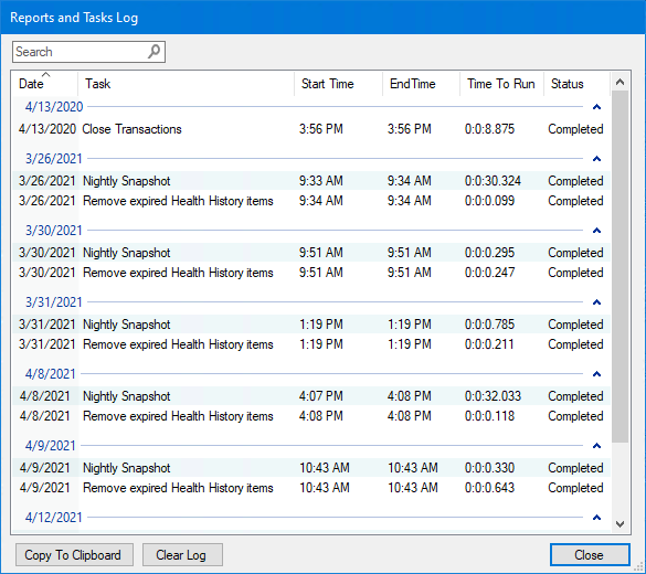 Viewing Reports and Tasks Scheduler logs