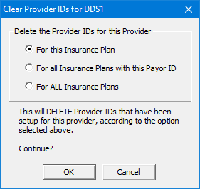 Clearing insurance IDs for providers