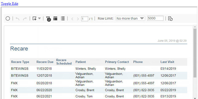 Recare Software Recare Report