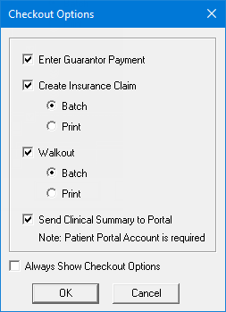 Checkout Box Dialog Examples Setting up checkout options