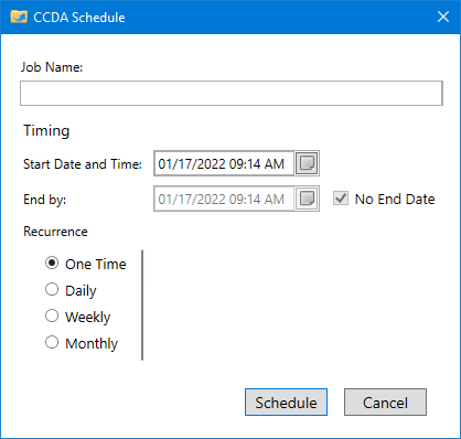 Scheduling the export of patient data with File Exchange