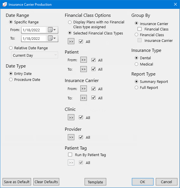 Red Click Insurance Disc Example Insurance Carrier Production - Summary Report